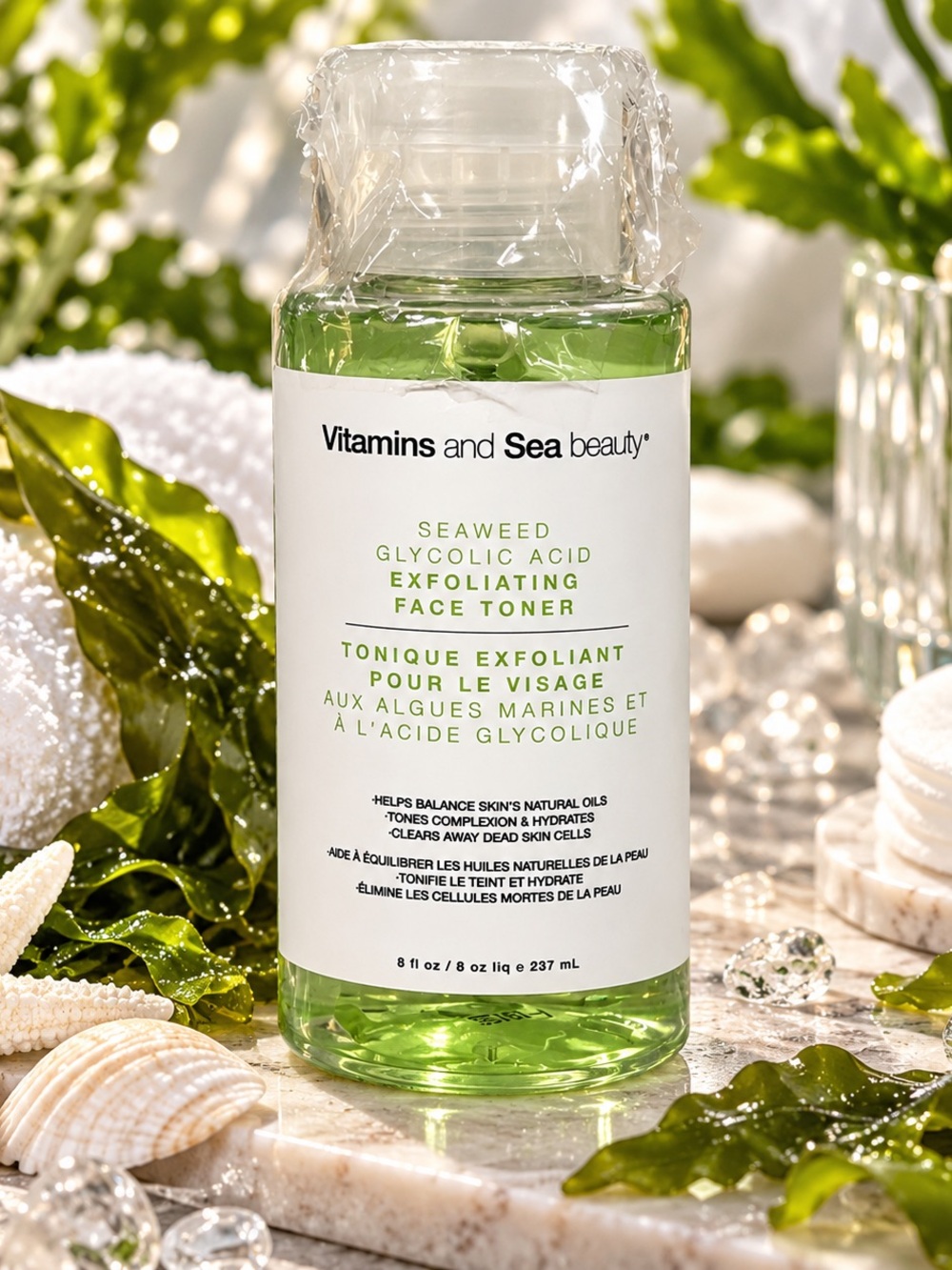 Vitamins and Sea Beauty Seaweed Glycolic Acid Exfoliating Face Toner